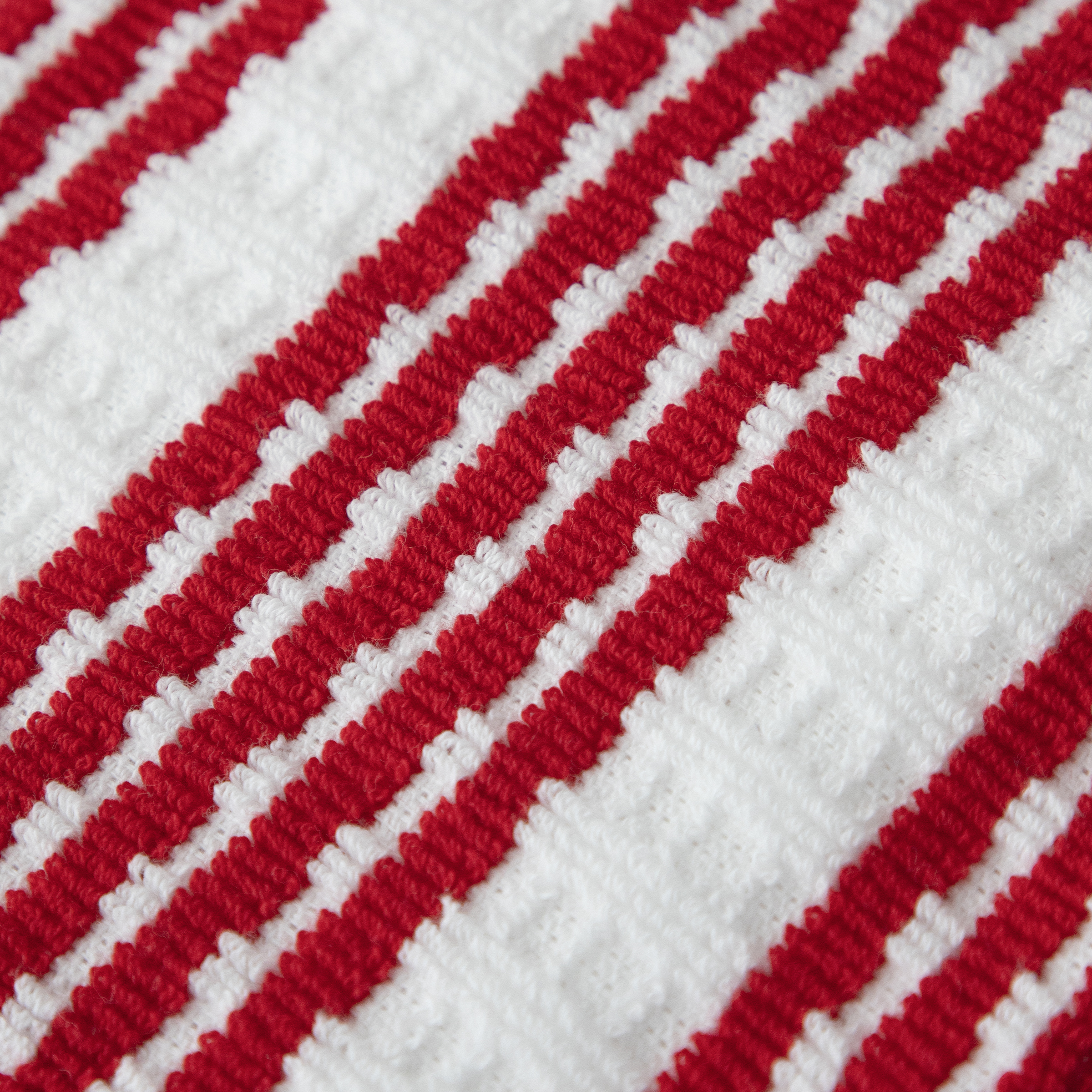 T-Fal Solid & Stripe Premium Kitchen Towels, 4-Pack, Red