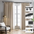thumbnail image 3 of Matte Black Double Curtain Rods, Decorative Double Drapery Rod with Modern End Cap, Heavy Duty Telescoping Double Rod, 3 of 4