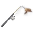 thumbnail image 2 of SeekLGT Fishing Rod Cat Toy Telescopic Cat Wand with Manual Pulley Reel and Lifelike Red Fish Plush for Biting Kicking and Chasing Interactive Toy Fishing Pole for Indoor Cats 1pc, 2 of 6