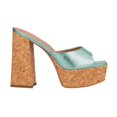thumbnail image 2 of XYD Women Open Square Toe Clog Mule Sandals Slip on Platform Sole Chunky High Heels Casual Dress Summer Heeled Slides Size 10.5 Turquoise, 2 of 4