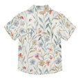 thumbnail image 2 of Dailycode Small Short Sleeve Button Down Shirts Watercolor Wildflowers Casual Shirt 3-10 Years, 2 of 9