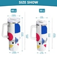 thumbnail image 6 of Yayeee 30oz Stainless Steel Tumbler with Straw and Handle Double-Wall Insulated Travel Water Bottle, Blue Retro Shapes, 6 of 8