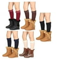 thumbnail image 3 of 6 Pairs Women's Cotton Fancy Design Multi Color Knee High Socks (Solid Ribbed Lace Trim), 3 of 3