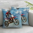 thumbnail image 3 of Orinice Dirt Bike Graphic Decorative Throw Pillow Cover for Home Couch Living Room Bed Sofa - Short Plush Material, Invisible Zipper Design, 1PC 22x22in, 3 of 5