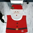 thumbnail image 3 of Cheapark Christmas Toilet Protector Set - Santa Snowman Themed 2-Piece Cover & Floor Mat, Non-Slip Restroom Decor, Festive Christmas Bathroom Accessories, 3 of 6