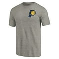 thumbnail image 2 of Men's Gray Indiana Pacers Primary Logo Left Chest Distressed Tri-Blend T-Shirt, 2 of 3