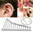 thumbnail image 2 of VIVIDELLE 10pcs Longer Straight Barbell Tongue bar Ear Bone Screw Rod Ear Piercing Jewelry-1.2*10*3mm, 2 of 4