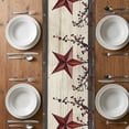 thumbnail image 4 of Table Runner 60 Inches Long for Kitchen Dining, Texas Star Red Dresser Scarf Farmhouse, Dining Table Decorations for Wedding/Parties, Farmhouse Berry Wooden Vintage 13 x 60 In, 4 of 8
