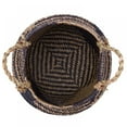 thumbnail image 3 of Foldable Handmade Storage Basket Folding Wicker Rattan Seaweed Belly Straw Garden Flower Pot Planter Laundry Basket, 3 of 7