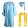 thumbnail image 2 of Joernso 3 Pcs/Set Graduation Costume Matte Graduation Cap Shoulder Stoles And Gown Set Unisex Loose Fit Gown for High School College Postgrad Graduation Ceremonies, 2 of 8