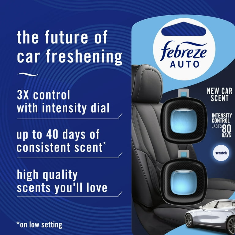 Febreze AUTO Car Air Freshener, Odor-Fighting Car Vent Clip, New