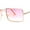 Gold / Pink, variant on Mens Simple Classy Slim Rectangle Metal Rim Sunglasses Gold Smoke