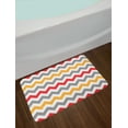 thumbnail image 2 of Chevron Bath Mat, Retro Chevron Pattern Abstract Waves Happiness Contrasting Colors Creativity, Non-Slip Plush Mat Bathroom Kitchen Laundry Room Decor, 29.5 X 17.5 Inches, Grey Marigold Red, Ambesonne, 2 of 2