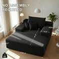 thumbnail image 2 of Oversized Chaise Lounge Chair Indoor, 68" Upholstered Cloud Sofa Bed, Fluffy Plush Sleeper Couch, Comfy Reading Chair for Living Room (Black), 2 of 7