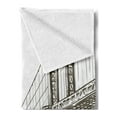 thumbnail image 2 of New York Soft Flannel Fleece Throw Blanket, Digital Drawn Brooklyn Bridge Unusual Graffiti Style Old Urban Cityscape Print, Cozy Plush for Indoor and Outdoor Use, 70" x 90", Brown White, by Ambesonne, 2 of 5