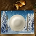 thumbnail image 3 of Snow Place Mats Set of 6 Snowy Scenery Sunrise Pine Trees Table Mat Table Mat Holiday Home Kitchen Table Decoration 12x18 Inch, 3 of 6