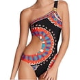 thumbnail image 2 of Womens Trendy Off Shoulder Ruffle Bikini Tummy Control Set High Waist Triangle Two Piece Swimsuit Bathing Suits Slim Fit Summer Beachwear Multicolor L, 2 of 4