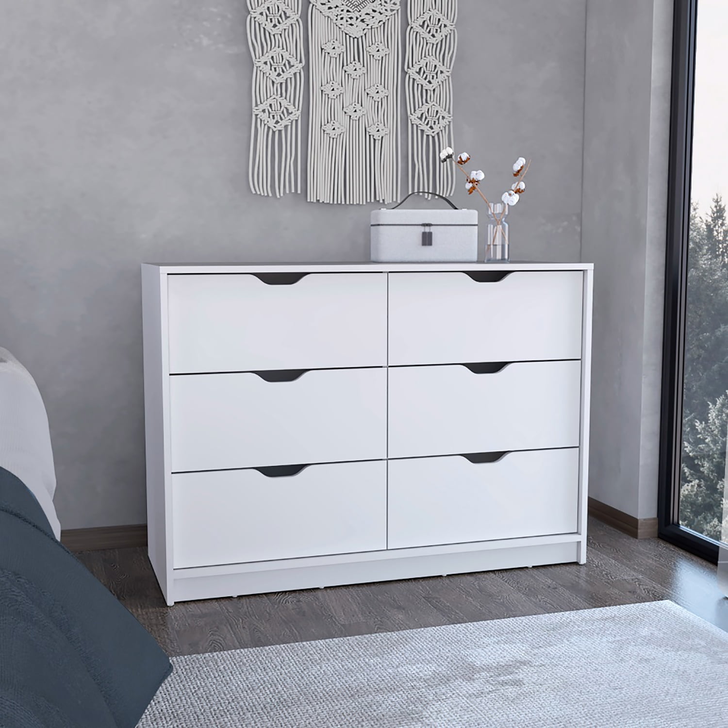 Kadyn 4 Drawers Dresser with 2 Cabinets, White Nursery Dresser for Living Room, Storage Cabinet, 42.20"W Chest of Drawers Kadyn 4 Drawers Dresser with 2 Cabinets, White Nursery Dresser for Living Room, Storage Cabinet, 42.20"W Chest of Drawers