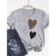 thumbnail image 5 of Camiseta básica para mujer, ropa estampada, camiseta de leopardo, corazón de amor, tendencia, Top bonito de verano, Camiseta estampada de manga corta a la moda, 5 of 5