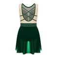 thumbnail image 3 of Sxiwei Gymnastics Leotard for Girls Shiny Rhinestone Mesh Patchwork Ballet Dance Dress Performance Green 12, 3 of 5