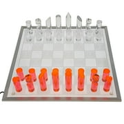 OnDisplay 3D Luxe Acrylic Fire & Ice LED Light Glowing Chess Set