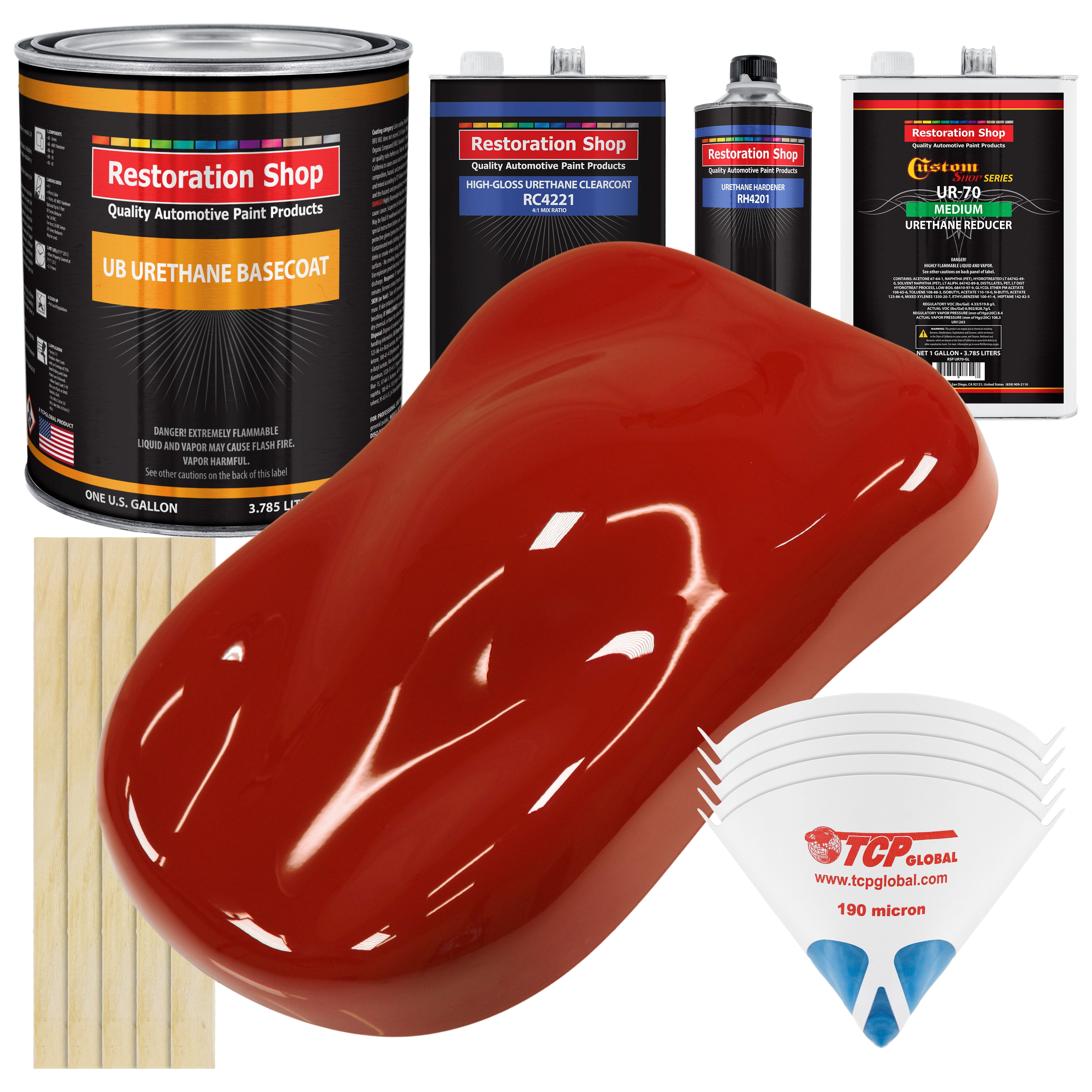 Candy Apple Red Gallon Urethane Basecoat Clearcoat Auto Paint Kit - Walmartcom