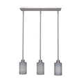 thumbnail image 1 of Toltec Lighting 1153-BN-4062 Edge 3 Light Linear Pendalier Shown In Brushed Nickel Finish With 4 Gray Matrix Glass, 1 of 1