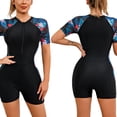 thumbnail image 5 of Lixiuxyad Long Sleeve Swimsuit Rash Guard Zip Front Surfing Swimwear Sun Athletic Swim,Black, 5 of 5