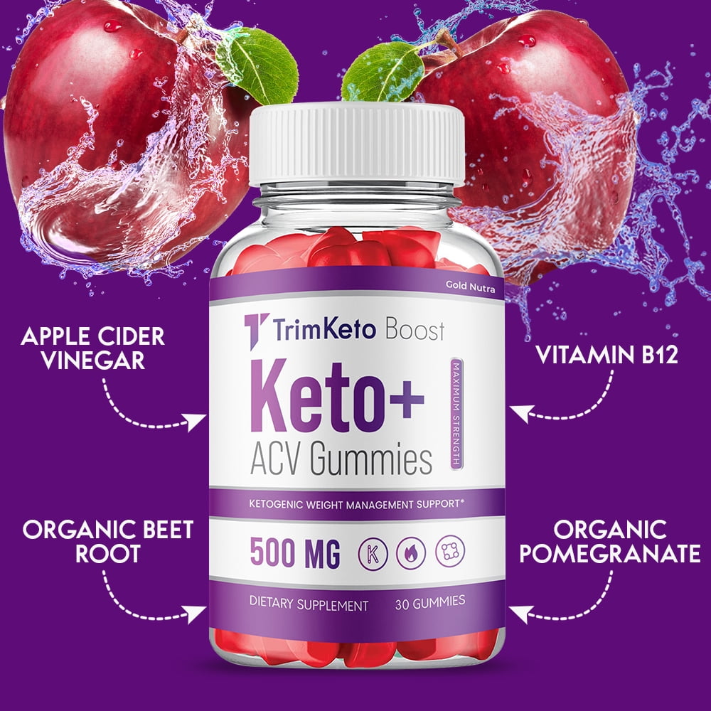 (3 Pack) TrimKeto Boost Keto ACV Gummies, Apple Cider Vinegar, Max Strength, 3 Month Supply Dietary Supplement, Made in USA.