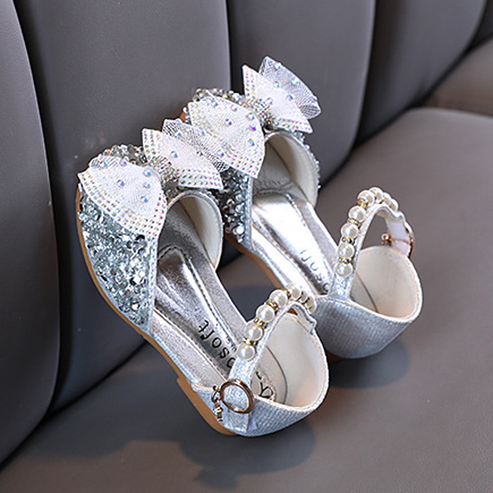 Kid Baby Girl Sandals Crystal Bling Bowknot Princess Shoes High Heels  UK8.5-2 | eBay