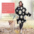 thumbnail image 4 of Wearable Oversized Blanket,Black Daisy Flower Golden Centers Pattern Wearable Blanket Hoodie for Adults,Cozy Hooded Blankets with Super Pockets,Super Warm Fuzzy Pullover for Women & Men, 4 of 6