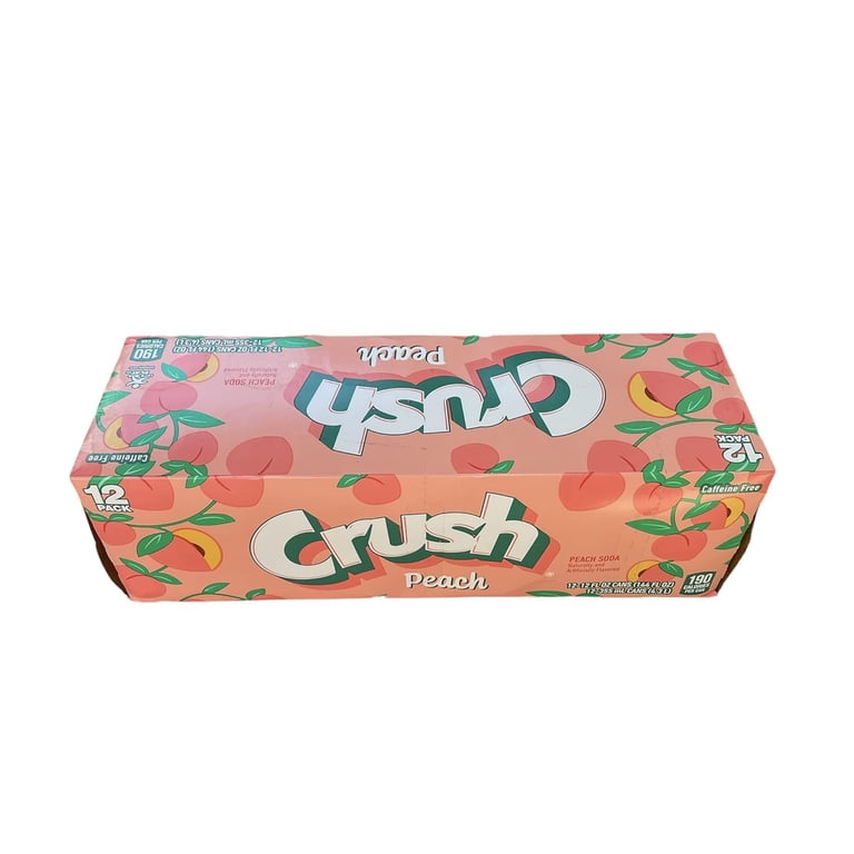 NJHF Crush Soda, Peach, 12 Pack, 12 Oz Cans, Fruity Flavor