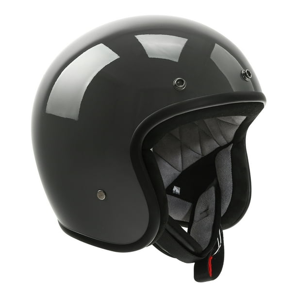 TCMT 3/4 Open Face Helmet Motorcycle Scooter Helmet Retro Style Cafe Racer DOT Gray XL size Walmart.com
