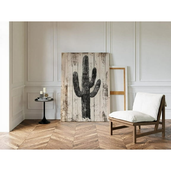 Rustic Cactus, Black And White Desert Print, Southwestern Farmhouse Decor, Vintage Western, Minimalist Boho Art Wall Art, Modern Wall Decor, 8x12 UNFRAMED