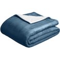thumbnail image 2 of Ultra-Soft Micromink Sherpa College Dorm Blanket - Throw, Mallard Blue, 2 of 7