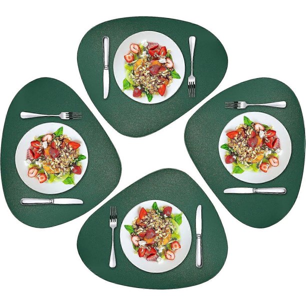 Dining Leather Placemats Set of 4 Wipeable Washable Place Mats for Square Round Table Easy to Clean Table Mats for Kitchen Patio Indoor Outdoor