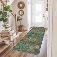 thumbnail image 7 of Hallway 3x6 Washable Runner Rug - Indoor Floral Scalloped Kitchen Entryway Low Pile Carpet Soft Non Slip Floor Mat For Bathroom Living Room Bedroom Elegant Home Decor(3x6 Floral/green), 7 of 7