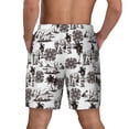thumbnail image 4 of Uemuo Beach Pattern Mens Swim Trunks Quick Dry Board Shorts with Mesh Lining, Stretch Beach Shorts Quick Dry No-Chafing Board Shorts-3X-Large, 4 of 9