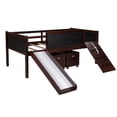 thumbnail image 3 of Harper & Bright Designs Twin Size Loft Bed with Two Storage Boxes Multi-Functional Wood Loft Bed with Climbing Frame Slide and Guardrails Espresso, 3 of 8