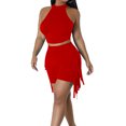 thumbnail image 5 of CHUMUD Two Piece Sets for Women Summer Workout Set Halter Top Crop Fringe Shorts Yoga Outfit Beach Loungewear Athletic Wear, 5 of 8