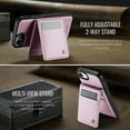 thumbnail image 6 of Magnetic 2 in 1 Detachable for iPhone 16e, Compatible with Magsafe Case with Card Holder, for Women Men PU Leather RFID Blocking Flip Kickstand Credit Slots for iPhone 16e, Pink, 6 of 12