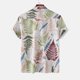 thumbnail image 3 of Mens Manga Corta Botón Abajo Camisas Impresas Cuello de Vuelta, Ligero Casual Hombres Camisas de Verano, 3 of 8