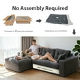thumbnail image 4 of BYBYME 104"Oversized L-Shaped Sectional Sofa Cloud Boneless Modular Couch,Upholstered Sofa with Convertible Left/Right Ottoman for Living Room Bedroom,No Assembly,Dark Grey, 4 of 10