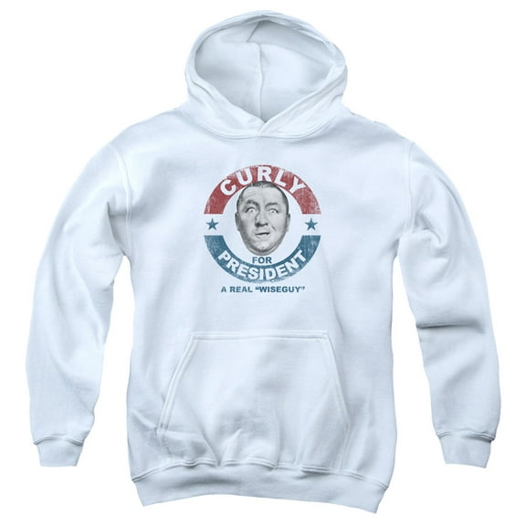 Three Stooges - Curly For President - Youth Hooded Sweatshirt - Small