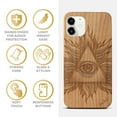 thumbnail image 4 of Case Yard Wooden Case Outside Soft TPU Silicone, Slim Fit Shockproof Wood Protective Phone Cover for Girls Boys Men and Women, Supports Wireless Charging Illuminati Design case for iPhone-12-Mini, 4 of 7