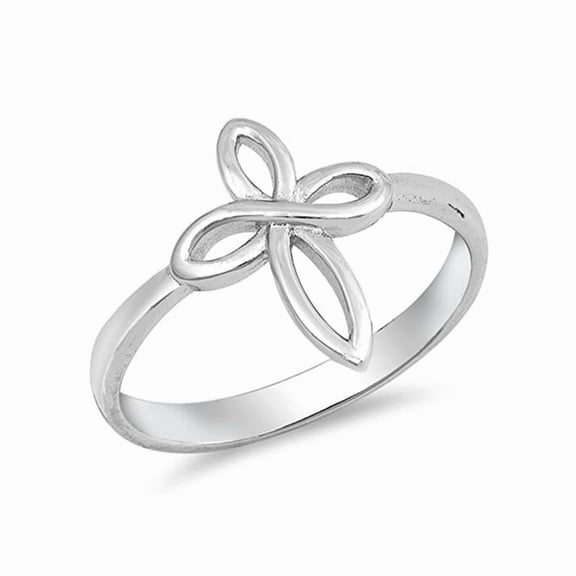 Infinity Love Knot Cross Christian Ring 925 Sterling Silver Women Wedding Band Christmas Rings
