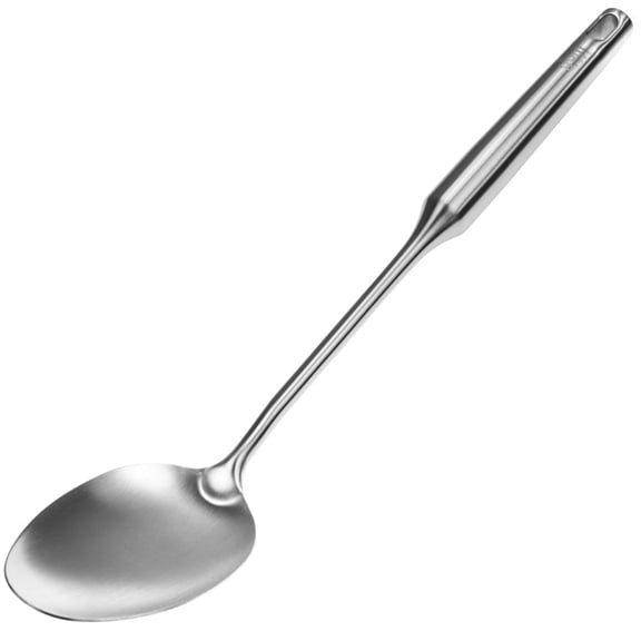 YBM Home Cooking Spoon, Stainless Steel Solid Silver Coated Large Serving Utensil, 14" - 2414-1