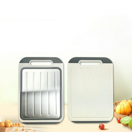 

Skegnu Cutting Boards for Party 430 Stainless Steel Cutting Board Household Double-sided Cutting Board Food Grade 430 Cutting Board Kitchen Cutting Board Straw Cutting Board Clearance