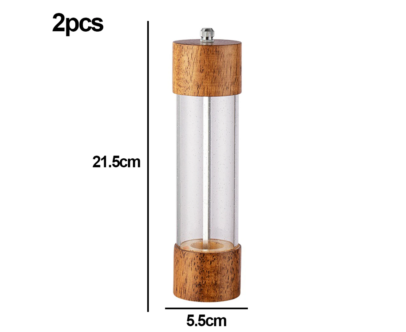 Salt and Pepper Grinder Set, Manual Refillable Salt and Pepper Mills
