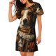 thumbnail image 2 of Fotbe Modern Cute Dog Bata de Dormir para Mujer con Estampado, Camisón de Algodón de Manga Corta, Ropa de Dormir Casual, 2 of 6